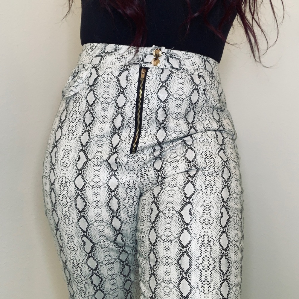 Snake Skin High-Waist Pants